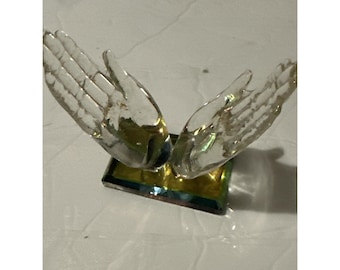 Klarglas Offene betende Hände auf Dichroic Prisma Basis Figur 2 "x 3"