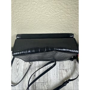 Brighton Central Park Black Crossbody Bag With Organizer Suede Black Trim EUC image 18