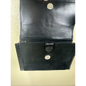 Brighton Central Park Black Crossbody Bag With Organizer Suede Black Trim EUC image 5