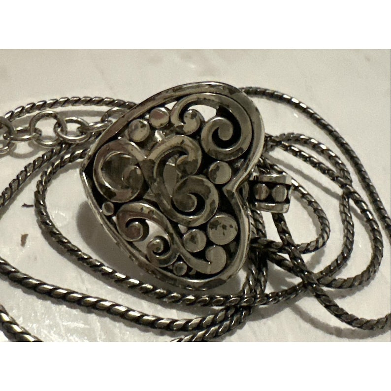 Naszyjnik Brighton Love Lock z posrebrzanym klipsem w kształcie serca, smycz na identyfikator, 32 cale zdjęcie 1