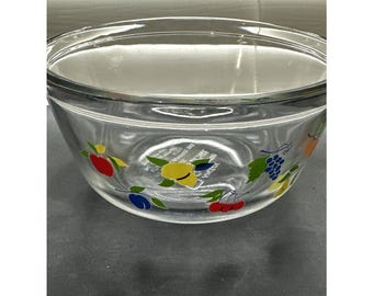 VTG Anchor Hocking Retro Rührschüssel 1 Qt Obstmuster 1990 Bauernhaus