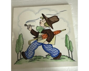 Somag Meissen Fliese Kachel Wandbild Tile Germany 15x15 Glashütte