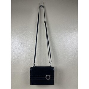 Brighton Central Park Black Crossbody Bag With Organizer Suede Black Trim EUC image 2