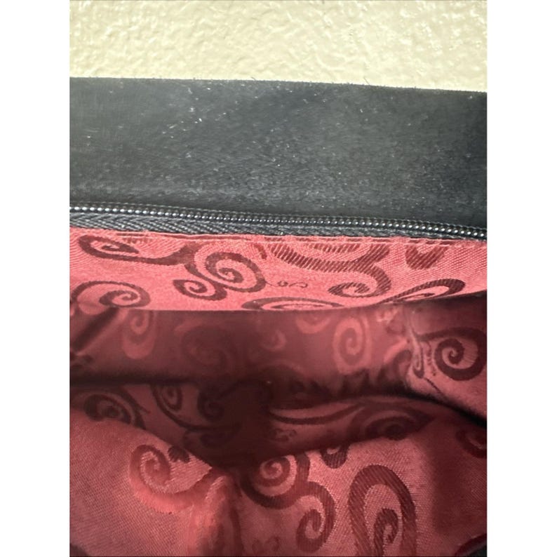 Brighton Central Park Black Crossbody Bag With Organizer Suede Black Trim EUC image 14