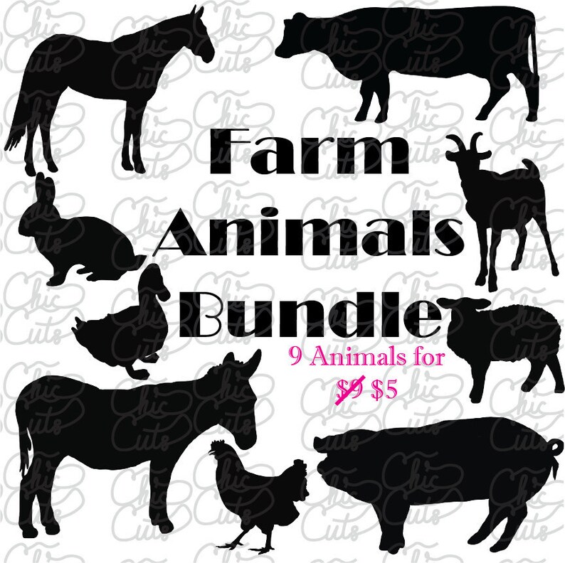 Download Farm Animal Svg Clip Art Cut File For Cricut And Silhouette Etsy PSD Mockup Templates