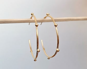 Gold Vermeil Granulation Hoop Earring