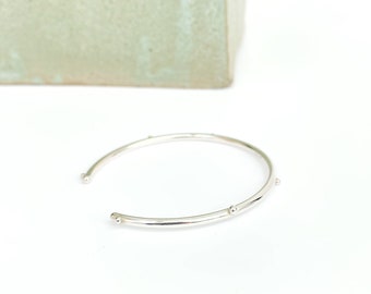 Sterling silver granulated cuff bangle/Granulation