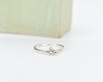 Sterling silver ring/ Minimalist ring/Granulation rings/Ball ring/Stacking ring