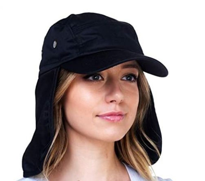 Navy Unisex Hat Sun Visor Cap Hat Outdoor UPF 50 Sun Protection with Ear Neck Flap Cover for Cycling Hiking Camping Fishing