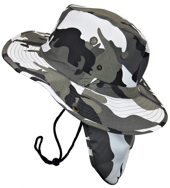 Camouflage Hat Sun Visor Cap Hat Outdoor UPF 50 Sun Protection With Wide  Ear Neck Flap Cover for Cycling Hiking Camping Fishing 