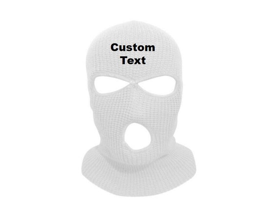 Máscara de esquí de cuello blanco Pasamontañas Deporte al aire libre Cálido  3 hoyos Cara completa OSFM Texto personalizado