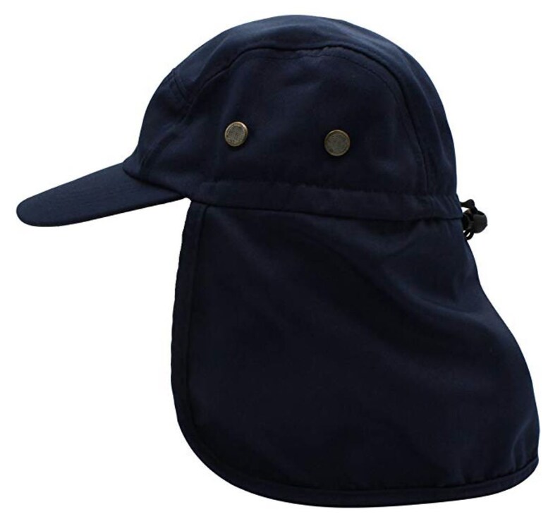 Navy Unisex Hat Sun Visor Cap Hat Outdoor UPF 50 Sun Protection with Ear Neck Flap Cover for Cycling Hiking Camping Fishing
