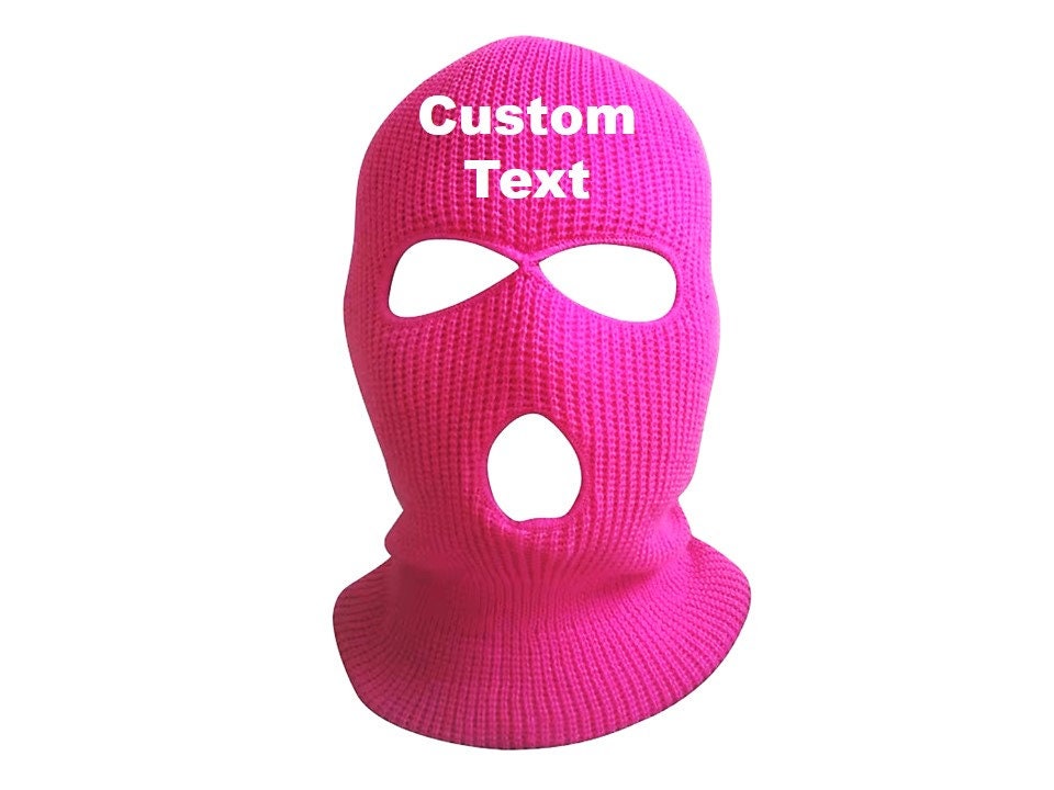 Neon Pink Face Neck Ski Mask Balaclava Outdoor Sport Warm 3 Hole Full