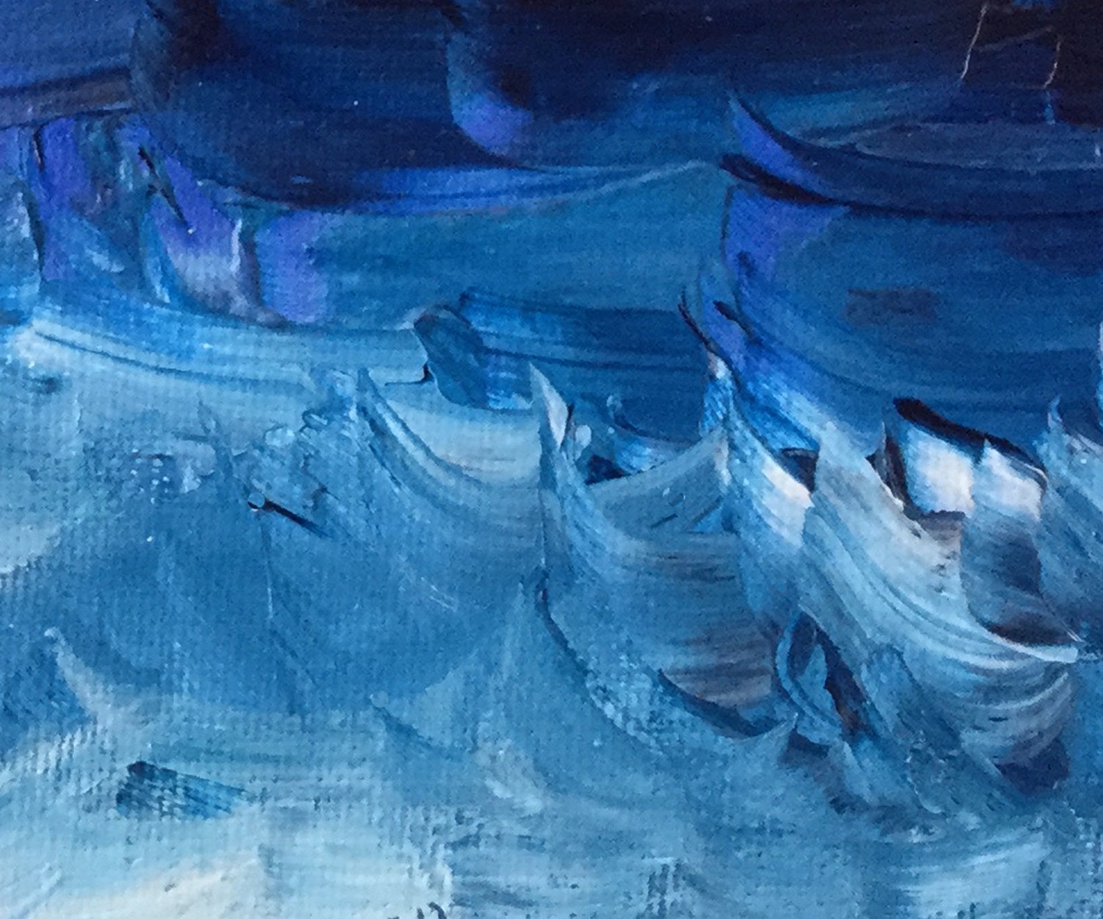 Abstract Sea Painting on Canvas 20x20cm Original Acrylic Etsy