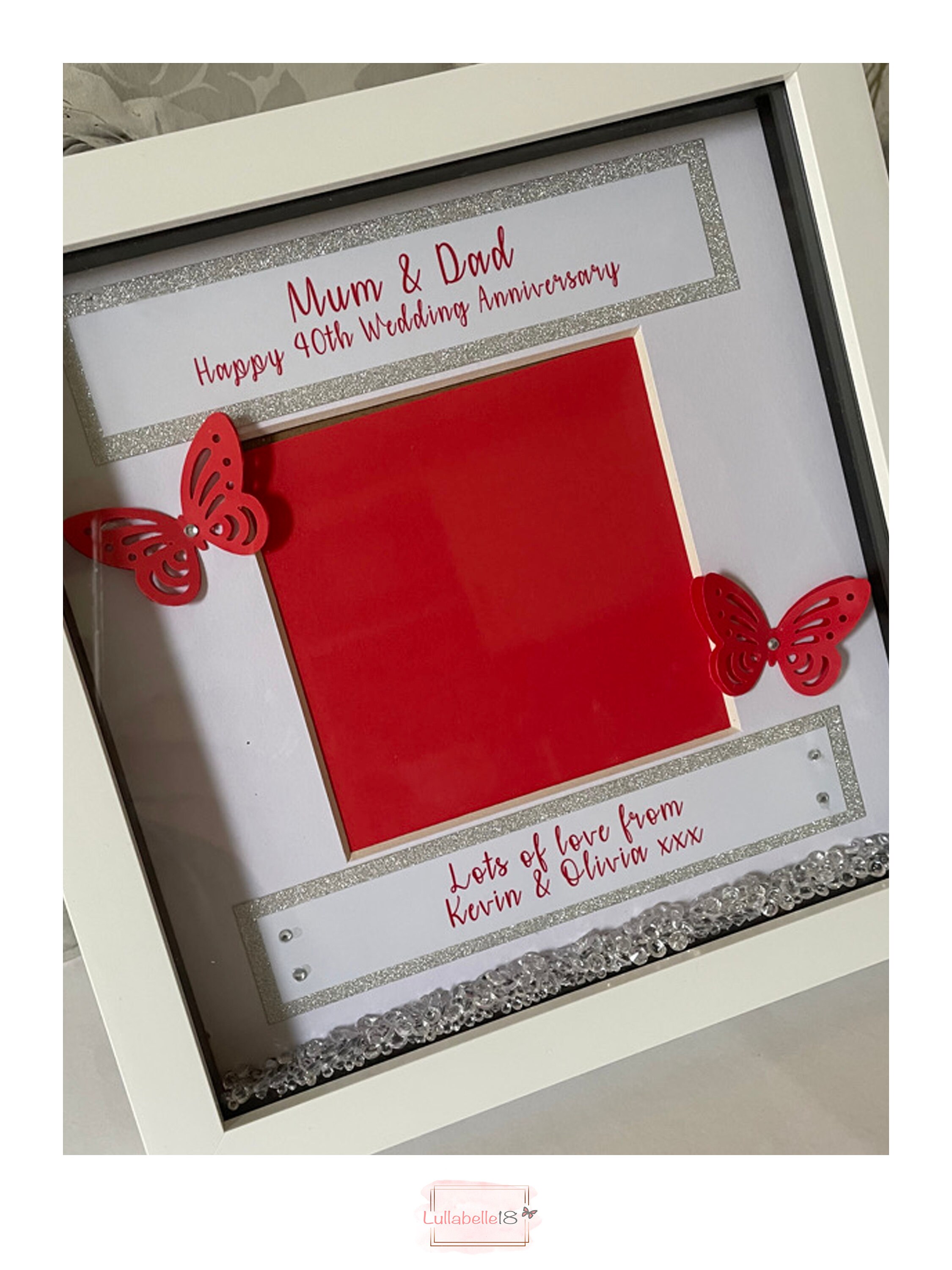 Ruby Wedding Photo Frame Ruby Wedding Gift Ruby Anniversary Etsy