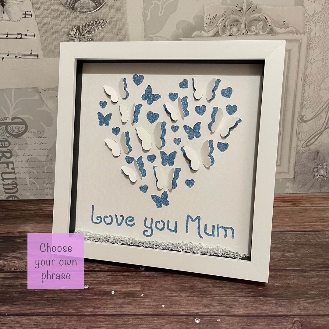Butterfly Heart Frame: Handmade 3D Paper Art Gift - Etsy