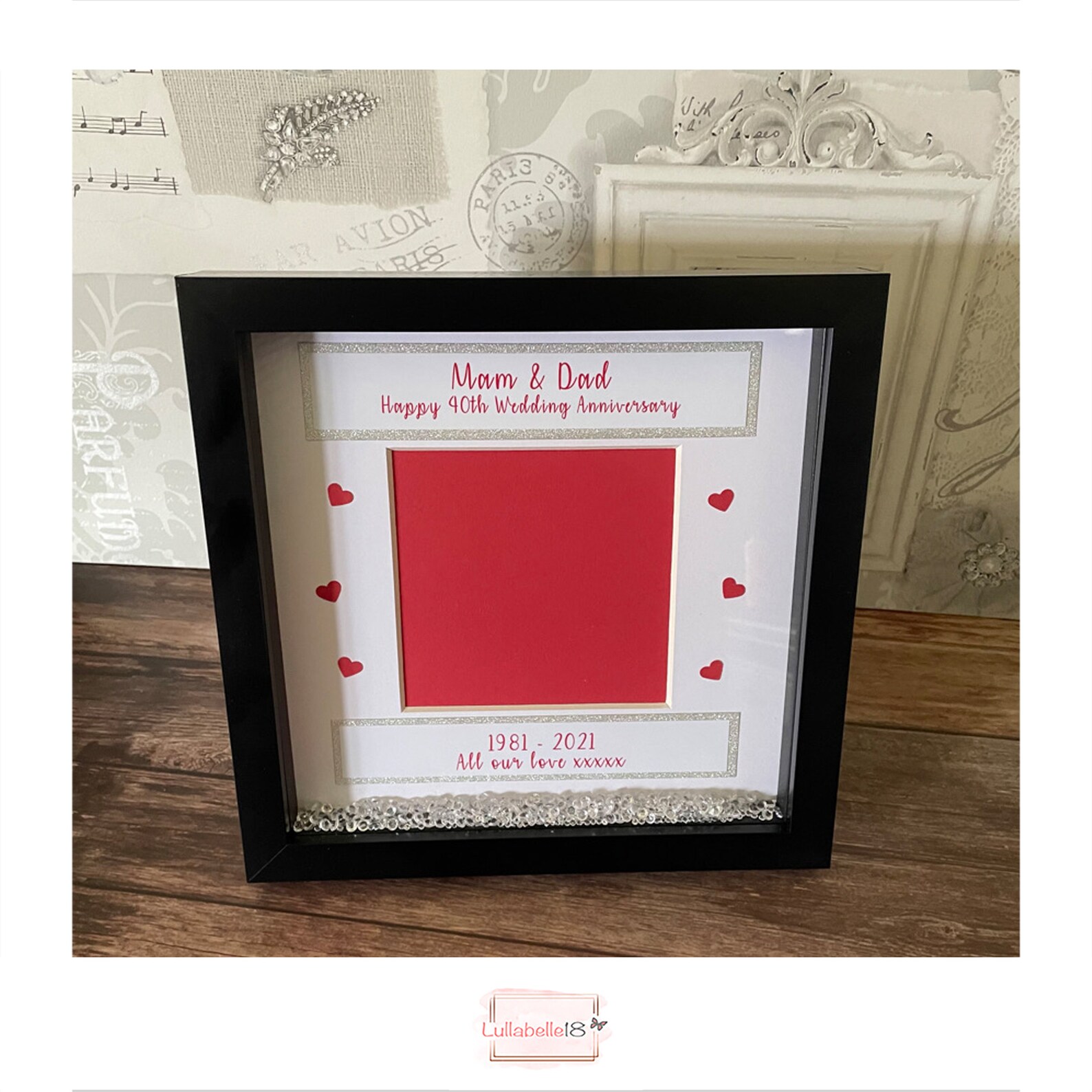 Ruby wedding photo frame 40th anniversary gift Etsy