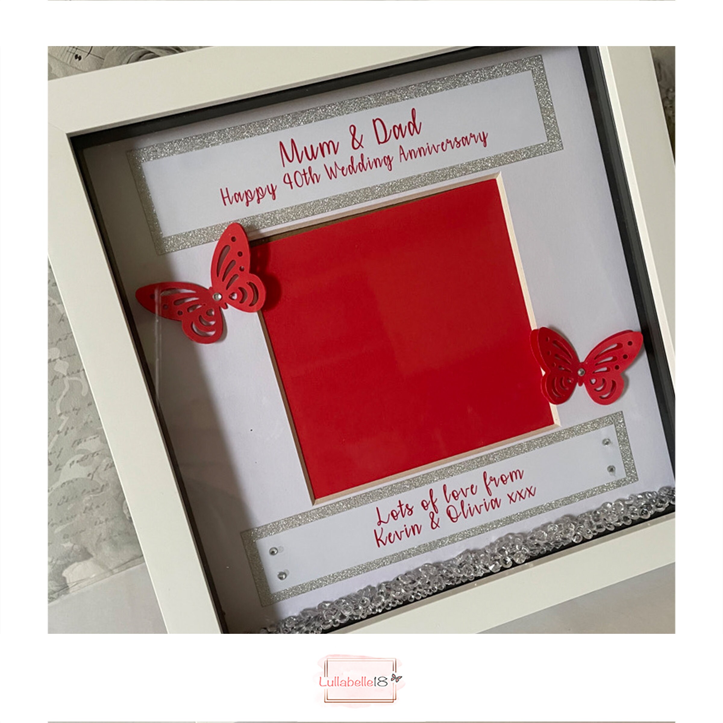 Ruby wedding photo frame 40th anniversary gift Etsy