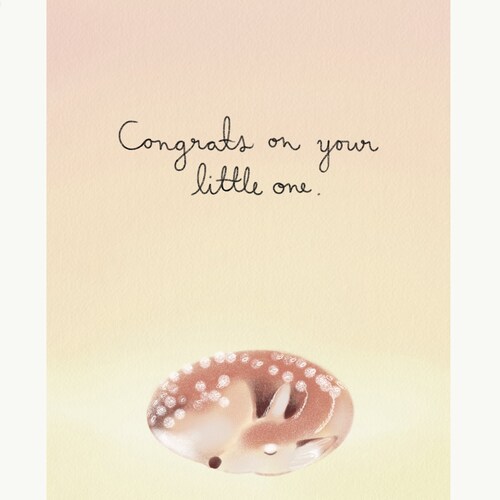 New Baby Note Card With Stars and Moon Blank Inside Etsy