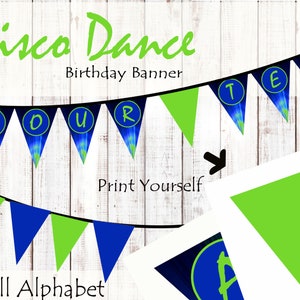 Boys Disco party, Disco Dance Banner, Printable Disco Banner, Disco Dance Decorations, Disco Dance Party