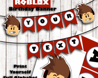Roblox Printable Etsy - roblox birthday robox birthday banner video game birthday roblox party decor roblox printable video game roblox game