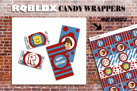 Roblox Birthday Roblox Candy Wapper Roblox Party Printable Etsy
