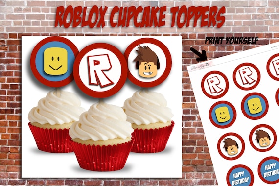 Roblox Birthday Roblox Cupcakes Roblox Party Printable Etsy - roblox roblox birthday cake roblox cake my birthday cake