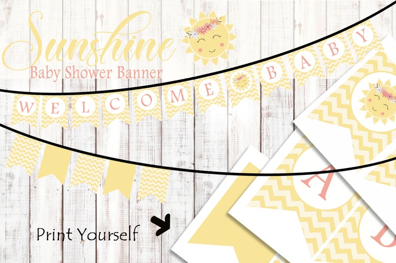 Sunshine decor Sunshine Baby shower Baby Shower decor Baby Shower Ultimate Baby Shower Pack You are my sunshine baby shower