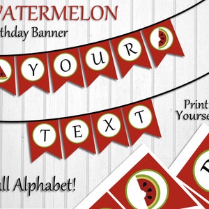 Watermelon Birthday, Watermelon Party, Watermelon Banner, Watermelon decor, Watermelon, Watermelon Party, Watermelon Printable