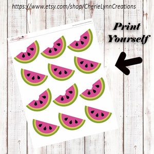 Watermelon Birthday, Watermelon Cupcake Toppers, Watermelon Party Decor, Watermelon Printable ...