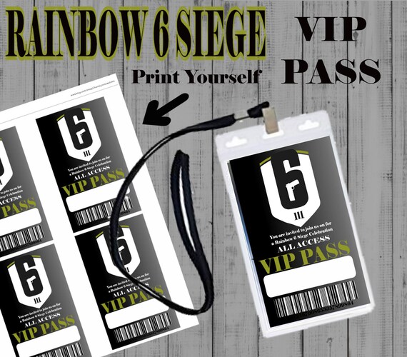 Rainbow Six Vip Pass Rainbow Six Siege Water Bottle Label Etsy - tool vip pass roblox