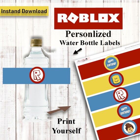 Roblox Birthday Roblox Water Bottle Labels Roblox Party Etsy - etsy bottle roblox Roblox Birthday Roblox Water Bottle Labels Roblox Party Etsy - bottle roblox