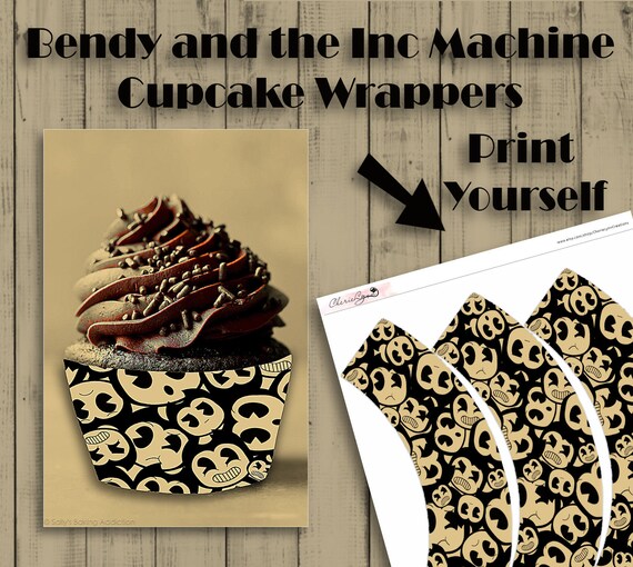 Bendy And The Ink Machine Cupcake Wrapper Video Game Birthday Birthday Cupcakes Bendy Bendy Party Decor Bendy And The Ink Machine Party - bendy and the ink machine hello neighbor video game roblox