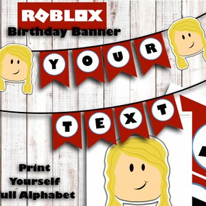 Roblox Birthday Robox Birthday Banner Video Game Birthday Etsy - roblox how long can a video be for a game