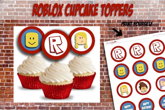 Roblox Birthday Roblox Girl Cupcakes Roblox Party Printable Etsy - 90 best roblox cake images roblox cake roblox roblox birthday cake