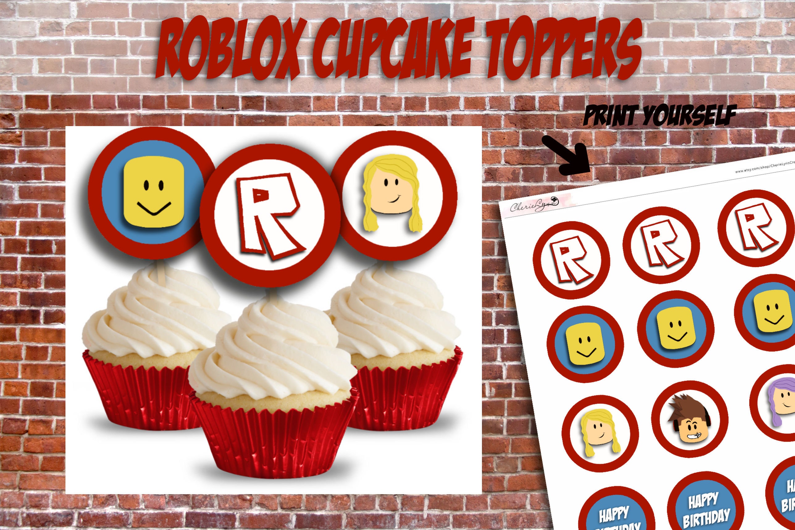 Roblox Birthday Roblox Girl Cupcakes Roblox Party Printable - Etsy Israel