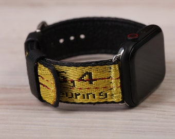 yellow off white apple watch band