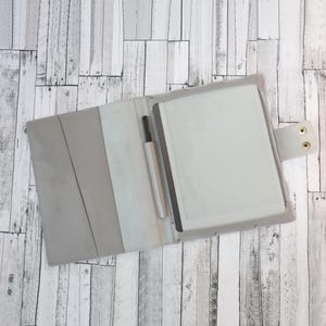 Personalized Gray Leather Case fit for remarkable 2, Minimalist Tablet Case with Pen Holder, Premium Gift Men & Women, Folio for remarkable2