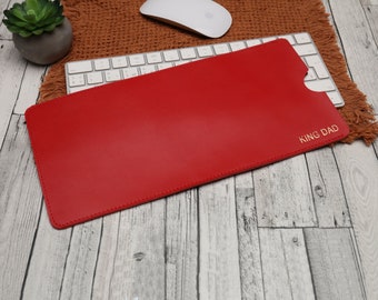 Personalized Leather Case for Apple Magic Keyboard with Touch ID, Handmade Keyboard Holder, Keyboard Case for Ipad, Wireless Keyboard Cover