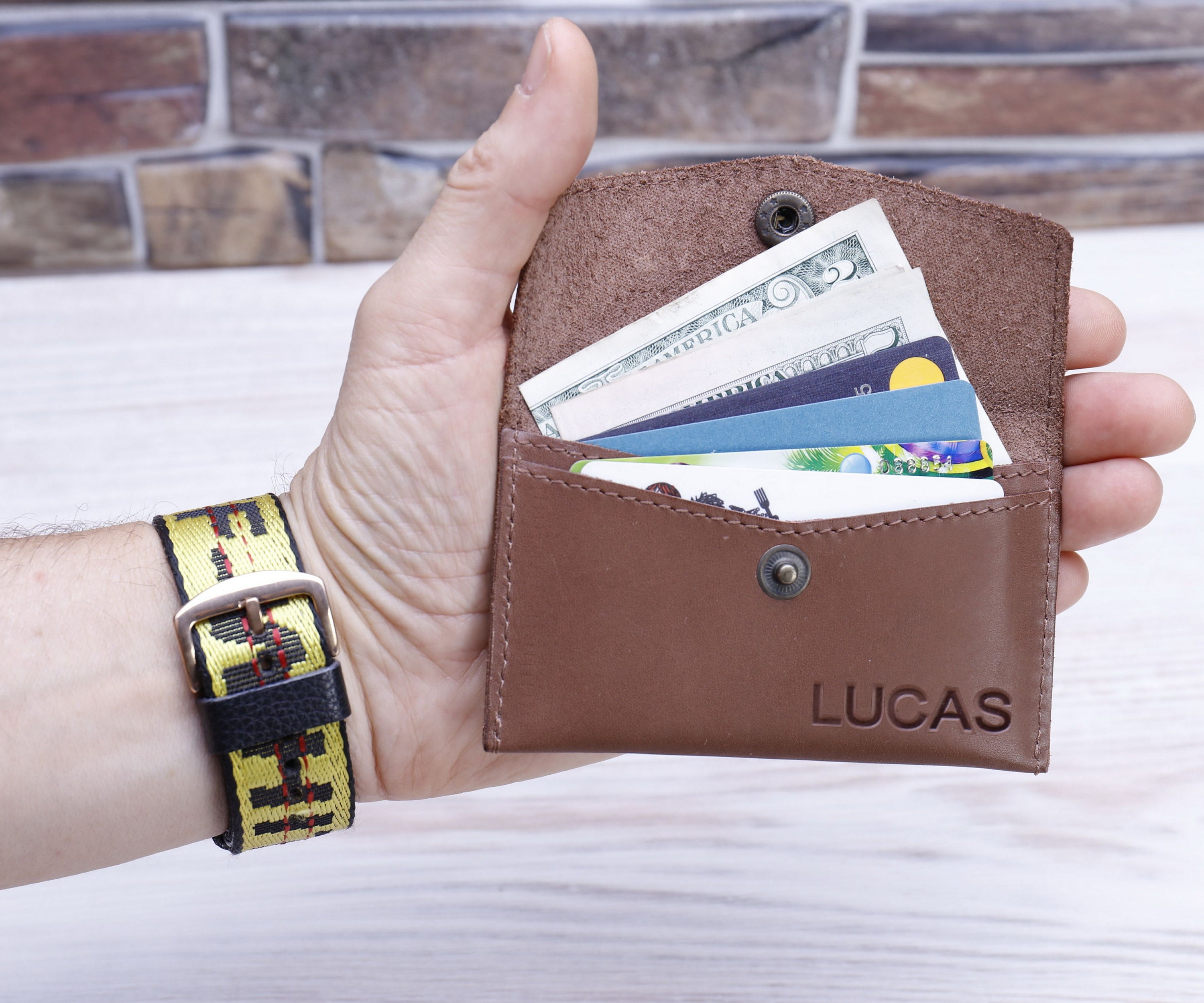 Lecas Tiny Fullgrain Leather Change & Coin Pouch, Card & Cash Holder for  Women with Keyring for Keychains and Bags