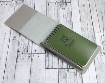 Personalized Small Genuine Leather Pocket Notebook Cover, 3&quot; x 5&quot; Rite in the Rain Notes Cover, Notepad Holder, Mini Pocket Notebook Wallet