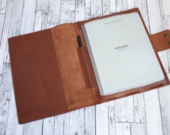 Gepersonaliseerde reMarkable 2 Case Leather, reMarkable 2 Tablet Case, reMarkable Cover, reMarkable 2 Folio met pennenhouder, reMarkable Organizer