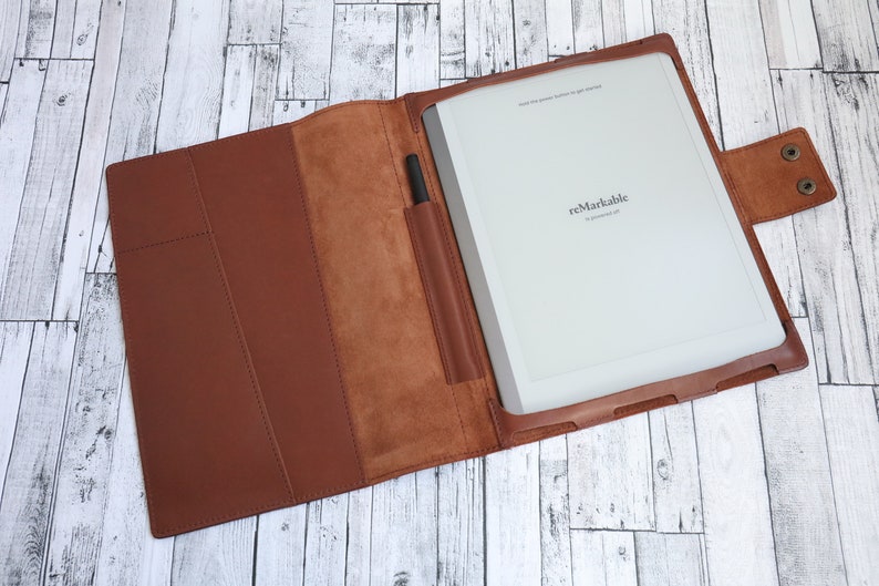 Personalisierte reMarkable 2 Ledertasche, reMarkable 2 Tablet Tasche, reMarkable Cover, reMarkable 2 Folio mit Stifthalter, reMarkable Organizer Bild 1