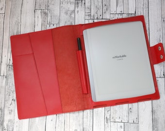 Étui pour tablette reMarkable 2 en cuir véritable avec porte-stylo et bouton-pression, étui folio pour Remarkable 2 pour homme\ femme, couverture personnalisée reMarkable 2