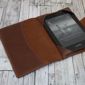 Kindle 8th or 10th Gen Leather Case, Kindle Cover, Personalized Kindle Case,  Gift for Her, Gift for Him, 3rd Anniversary Leather Gift 