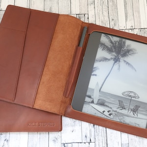 Personalized Kindle Scribe Case Leather with Pen Holder, Tablet & e-Reader Cases, Amazon Kindle Scribe Cover, Kindle 2022 Case, Gift for Him image 4