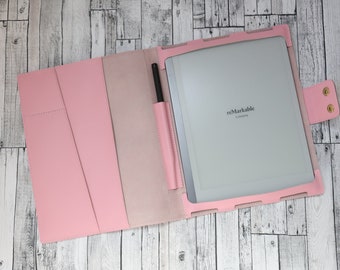 Étui à stylo personnalisé en cuir reMarkable 2 personnalisé, étui reMarkable 2 en cuir pour femme, étui pour tablette reMarkable 2, étui fait main