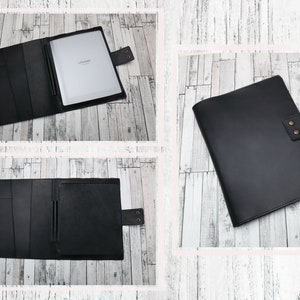 Étui pour tablette reMarkable 2 en cuir véritable avec porte-stylo et bouton-pression, étui folio pour Remarkable 2 pour homme femme, couverture personnalisée reMarkable 2 image 10