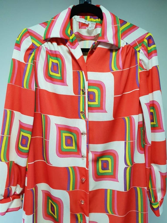 Psychadelic 70's long sleeve dress