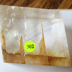 Iceland Spar clear calcite rainbow polished optical crystal  30mm